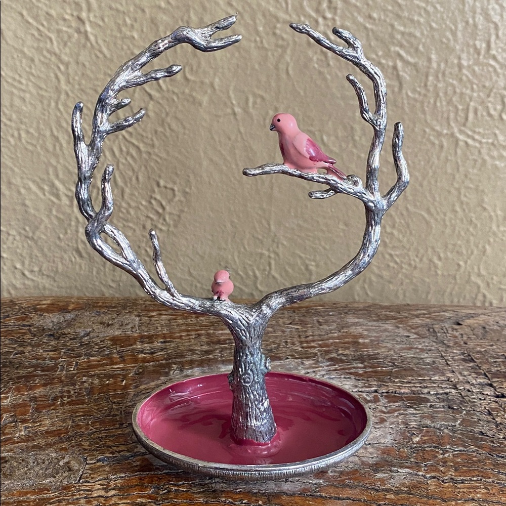 🌷Vintage🌷Jewelry Tree with Enameled Birds - Picture 2 of 11
